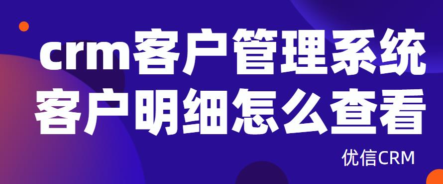 crm客户管理系统客户明细怎么查看